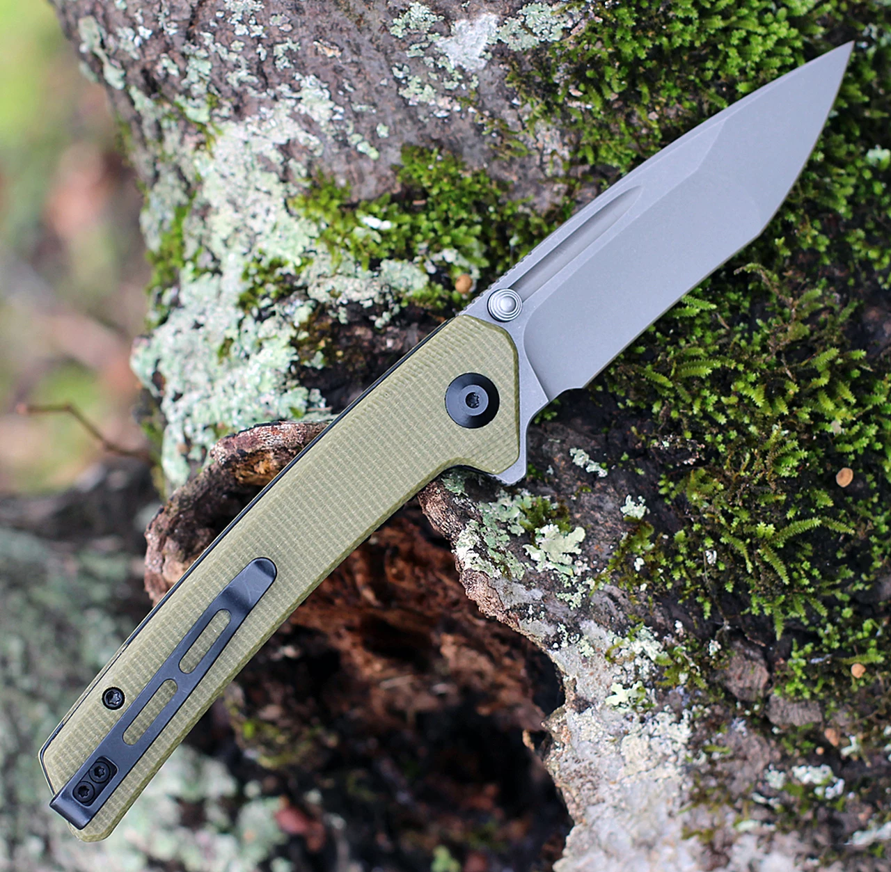 Discount 👏 CIVIVI Knives Keen Nadder, C2021C, 3.48" N690 Compound Tanto Blade, Olive Micarta Handles 🤩 2 Discount 👏 CIVIVI Knives Keen Nadder, C2021C, 3.48" N690 Compound Tanto Blade, Olive Micarta Handles 🤩 - Image 2