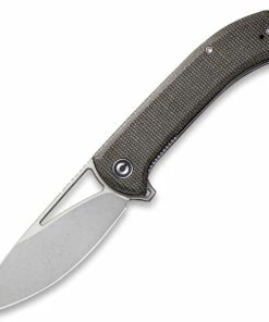 Buy 🧨 CIVIVI Knives CIVIVI Riffle Flipper Knife C2024C, 3.46" 14C28N Gray Stonewashed Drop Point Blade, Dark Green Micarta Handles 🎉