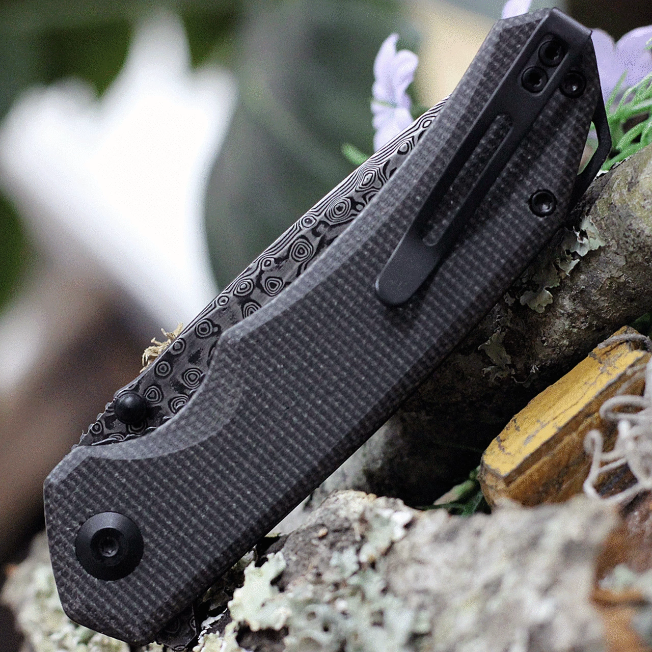 New ✨ CIVIVI Knives CIVIVI Brazen Flipper Knife C2102DS-3, 3.46" Damascus Blade, Dark Green Micarta Handle 🎉 4 New ✨ CIVIVI Knives CIVIVI Brazen Flipper Knife C2102DS-3, 3.46" Damascus Blade, Dark Green Micarta Handle 🎉 - Image 4