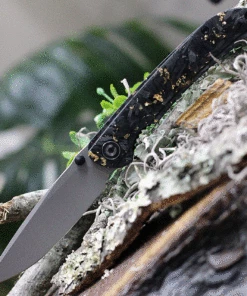 Best Sale โจ CIVIVI Knives CIVIVI Imperium C2106A, 3.47" Nitro-V Stonewashed Drop Point Blade, Shredded Carbon Fiber & Gold Shred in Clear Resin Handles ๐