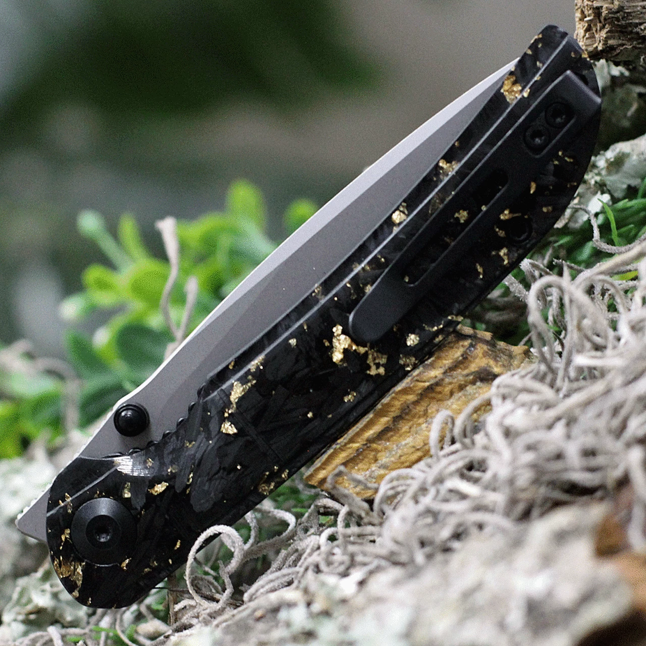 Best Sale ✨ CIVIVI Knives CIVIVI Imperium C2106A, 3.47" Nitro-V Stonewashed Drop Point Blade, Shredded Carbon Fiber & Gold Shred in Clear Resin Handles 😀 3 Best Sale ✨ CIVIVI Knives CIVIVI Imperium C2106A, 3.47" Nitro-V Stonewashed Drop Point Blade, Shredded Carbon Fiber & Gold Shred in Clear Resin Handles 😀 - Image 3