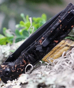 Best reviews of ⭐ CIVIVI Knives CIVIVI Imperium C2106C, 3.47" Nitro-V Black Stonewashed Drop Point Blade, Shredded Carbon Fiber & Copper Shred in Clear Resin Handles 👏 -Automatic Knives shop C2106B.1 10858.1621351567