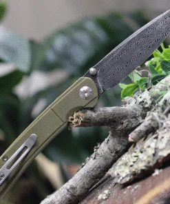 Buy ✔️ CIVIVI Knives CIVIVI Imperium C2107DS-2, 3.47" Damascus Drop Point Plain Blade, Olive Green Micarta Handles 🎉 -Automatic Knives shop C2107DS2 47240.1621350393