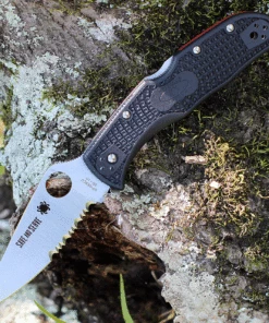 Best Sale 👏 Spyderco Knives Spyderco Endela "Thin Red Line" Blk FRN (3.4" Serr) C243FPSBKRD ❤️