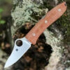 Best Pirce 🌟 Spyderco Knives Spyderco SpyOpera - Brown Canvas Micarta (2.9" M390 Satin) C255CMP 🎁