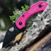 Hot Sale 🧨 Spyderco Knives Spyderco Dragonfly 2 Pink C28FPPNSV30VBK2, 2.28" CPM S30V Black Plain Blade, Pink FRN Handle 🎁