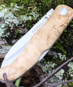 Deals 🤩 Castillo Knives Muralla Folding Lockback, C2CUB, 3.5" Sandvik 14C28N Plain Blade, Curly Birch Wood Handle ❤️ -Automatic Knives shop C2CUB.2 30941.1636048420