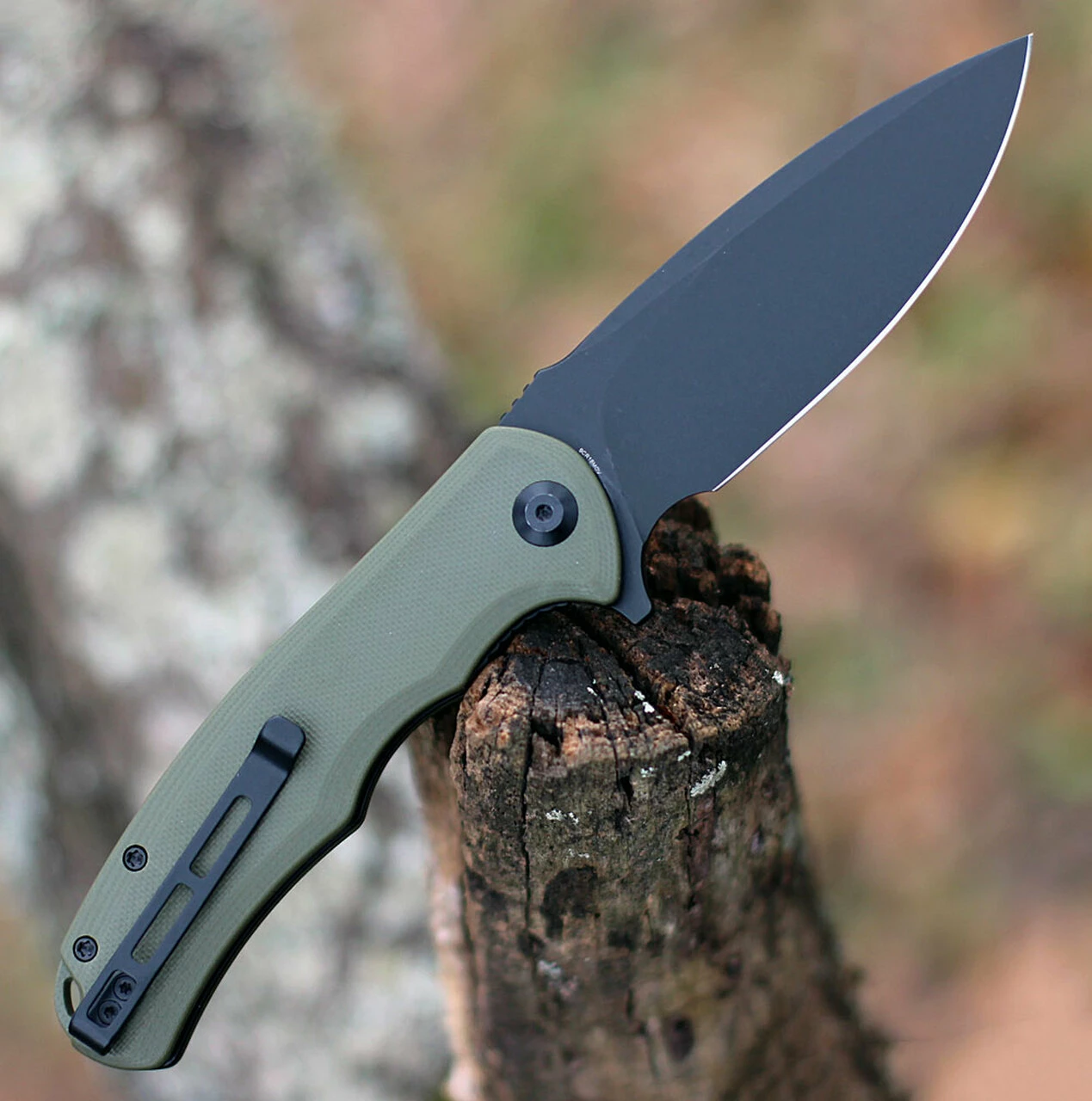 Cheap 🧨 CIVIVI Knives CIVIVI Praxis C803F, 3.75" 9Cr18MoV Black Stonewashed Drop Point Blade, OD Green G-10 Handles ⭐ 2 Cheap 🧨 CIVIVI Knives CIVIVI Praxis C803F, 3.75" 9Cr18MoV Black Stonewashed Drop Point Blade, OD Green G-10 Handles ⭐ - Image 2
