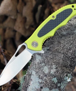 Coupon 🔥 CIVIVI Knives CIVIVI Shard C806A, 2.95" D2 Satin Drop Point Plain Blade, Fluorescent Green G-10 Handles w/ Carbon Fiber Overlay 🤩