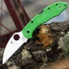 Wholesale 🛒 Spyderco Knives Spyderco Salt 2 C88FPWCGR2, 3.00" Satin Warncliffe LC200N Plain Blade, Green FRN Handle ⭐