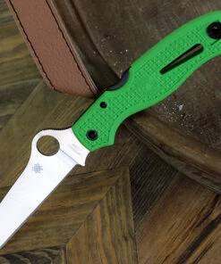 Cheapest 😀 Spyderco Knives Spyderco Atlantic Salt C89FPGR, 3.68" LC200N Satin Plain Blade, Green FRN Handle 🧨