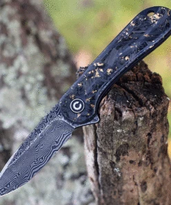 Best Sale ❤️ CIVIVI Knives CIVIVI Elementum - Contoured Carbon Fiber / Gold (2.96" Damascus) C907C-DS1 😍