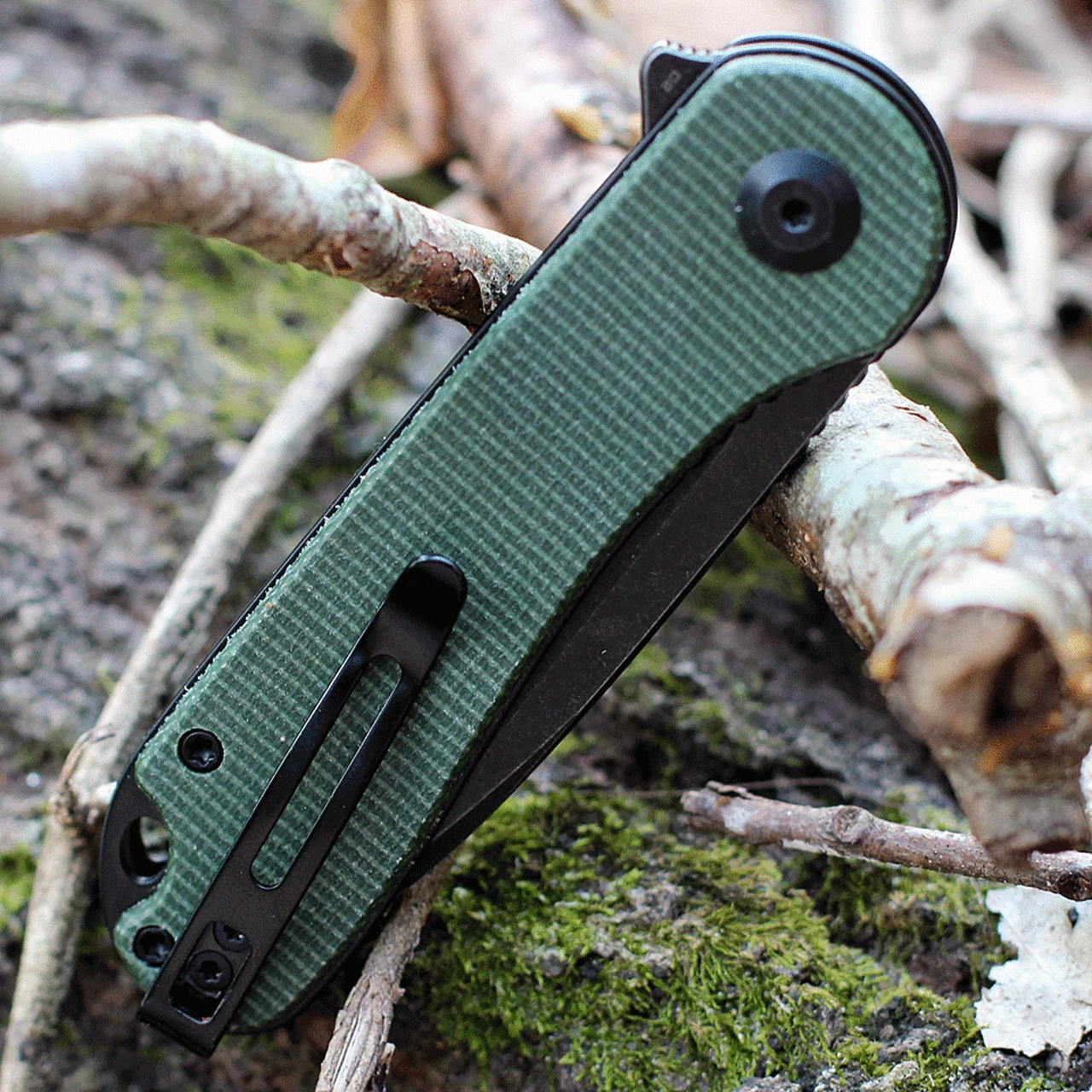 Best Sale ⭐ CIVIVI Knives CIVIVI Elementum - Green Micarta (2.96" D2 Black SW Tanto) C907T-E ❤️ 4 Best Sale ⭐ CIVIVI Knives CIVIVI Elementum - Green Micarta (2.96" D2 Black SW Tanto) C907T-E ❤️ - Image 4