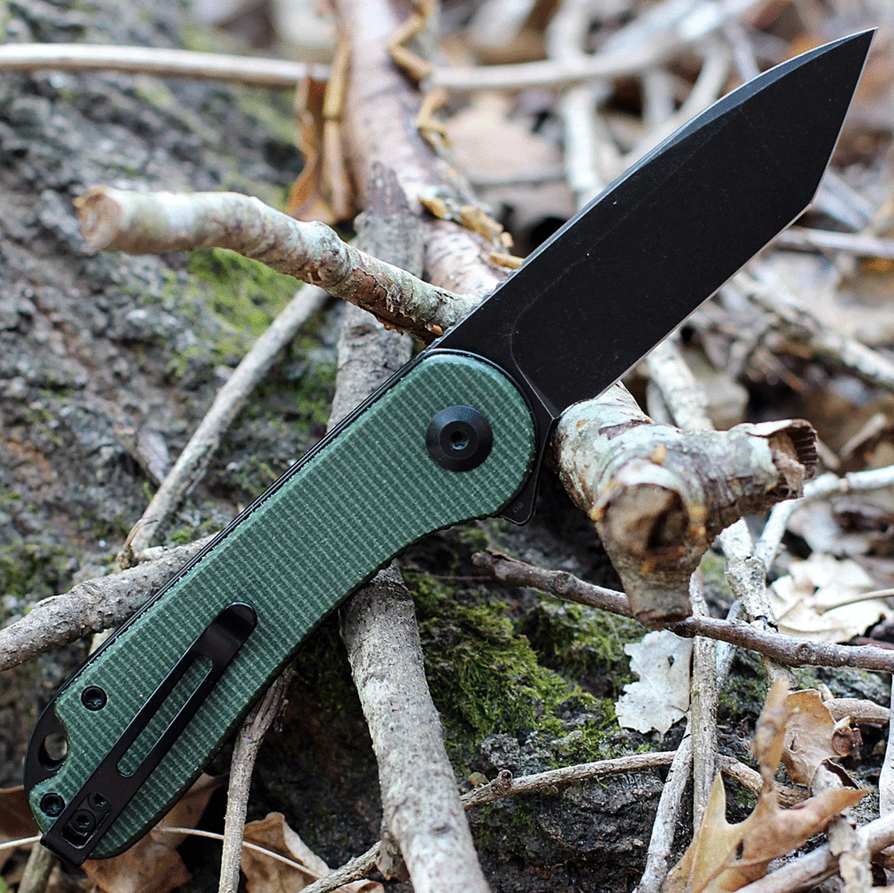 Best Sale ⭐ CIVIVI Knives CIVIVI Elementum - Green Micarta (2.96" D2 Black SW Tanto) C907T-E ❤️ 2 Best Sale ⭐ CIVIVI Knives CIVIVI Elementum - Green Micarta (2.96" D2 Black SW Tanto) C907T-E ❤️ - Image 2