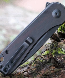 Best Sale 🤩 CIVIVI Knives CIVIVI Elementum - Black Ebony Wood (2.96" D2 Black Stonewashed) - C907W 😍 -Automatic Knives shop C907W.4 76879.1629478854