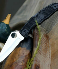 Outlet 🤩 Spyderco Knives Spyderco Pacific Salt 2 C91PBK2, 3.78" H1 Steel Satin Plain Blade, Black FRN Handle 🔥
