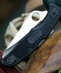 Outlet 🤩 Spyderco Knives Spyderco Pacific Salt 2 C91PBK2, 3.78" H1 Steel Satin Plain Blade, Black FRN Handle 🔥 -Automatic Knives shop C91PBK2.2 68853.1581624410