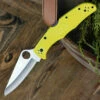 Promo 🌟 Spyderco Knives Spyderco Pacific Salt 2 Yellow FRN (3.8" H-1 Serr) C91PYL2 👍