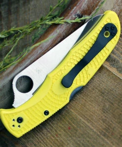 Promo 🌟 Spyderco Knives Spyderco Pacific Salt 2 Yellow FRN (3.8" H-1 Serr) C91PYL2 👍 -Automatic Knives shop C91PYL2.2 75176.1630769072