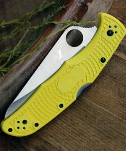 Promo 🌟 Spyderco Knives Spyderco Pacific Salt 2 Yellow FRN (3.8" H-1 Serr) C91PYL2 👍 -Automatic Knives shop C91PYL2.3 69087.1630769072