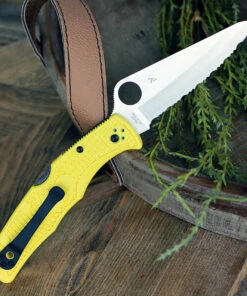 Coupon ⭐ Spyderco Knives Spyderco Pacific Salt 2 C91SYL2, 3.78" H-1 Steel Satin Serrated Blade, Yellow FRN Handle 🤩 -Automatic Knives shop C91SYL2 48113.1589489275