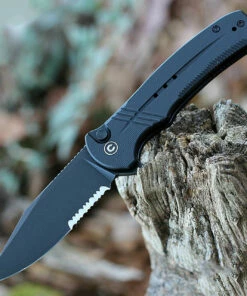 Outlet ๐ CIVIVI Knives CIVIVI Cogent Button Lock - Black G10 (3.5" Blk Serr) C20038E-1 ๐