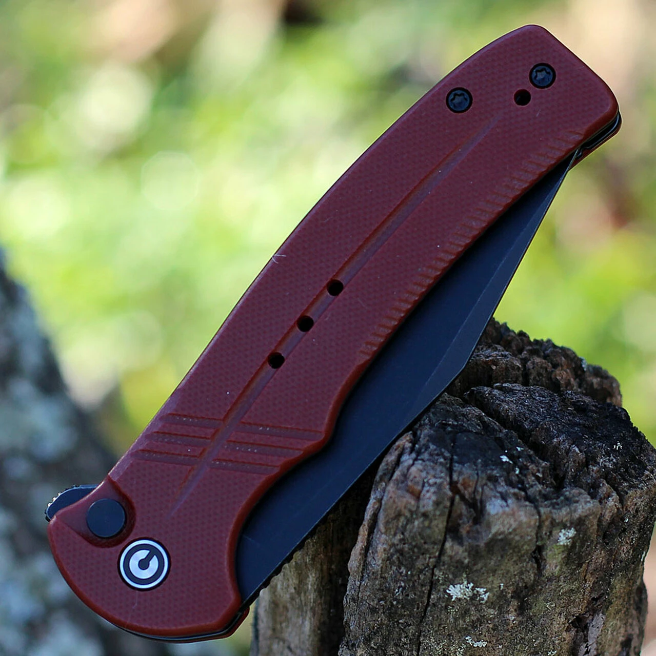 Wholesale ⌛ CIVIVI Knives CIVIVI Cogent Button Lock - Burgundy G10 (3.5" Blk Serr) C20038E-2 😍 3 Wholesale ⌛ CIVIVI Knives CIVIVI Cogent Button Lock - Burgundy G10 (3.5" Blk Serr) C20038E-2 😍 - Image 3
