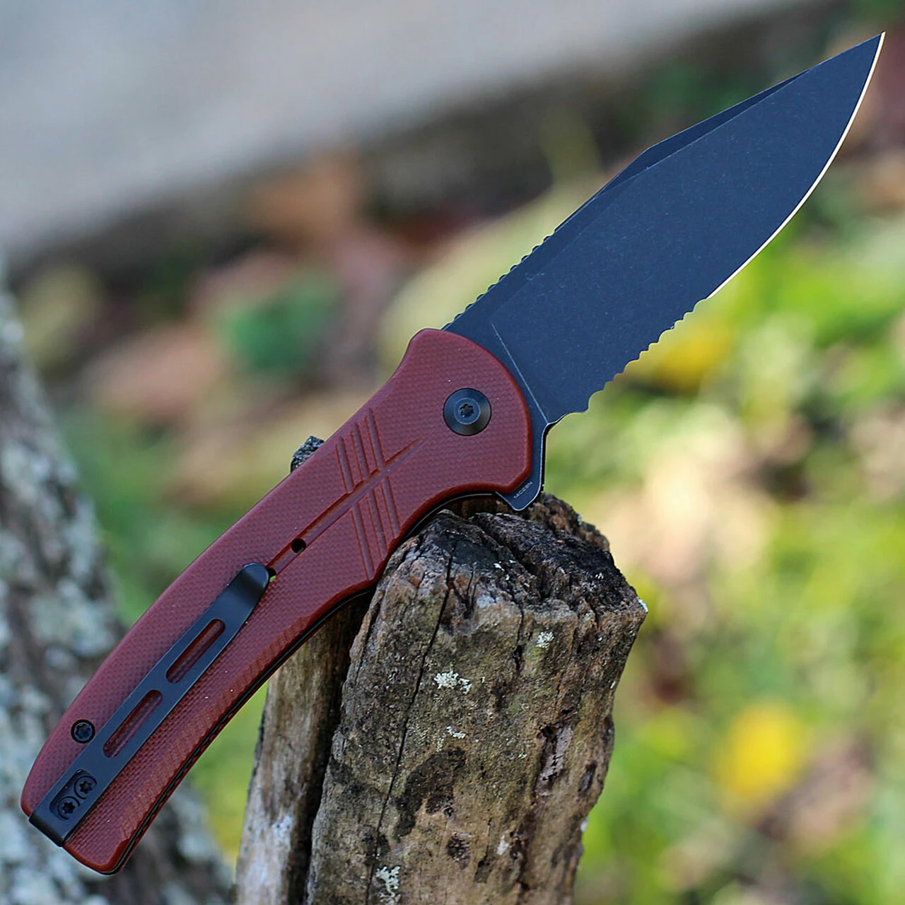 Wholesale ⌛ CIVIVI Knives CIVIVI Cogent Button Lock - Burgundy G10 (3.5" Blk Serr) C20038E-2 😍 2 Wholesale ⌛ CIVIVI Knives CIVIVI Cogent Button Lock - Burgundy G10 (3.5" Blk Serr) C20038E-2 😍 - Image 2