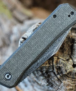 Cheap 😀 CIVIVI Knives CIVIVI Relic Flipper w/Tweezers - Green Micarta (3.5" Damascus) C20077B-DS1 👍 -Automatic Knives shop CIVC20077BDS1.2 82429.1635868824