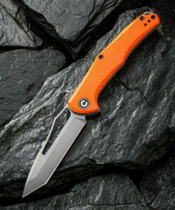 Best Pirce 🎉 CIVIVI Knives CIVIVI Fracture C2008C, 3.35" 8Cr14MoV Stonewashed Tanto Blade, Orange G-10 Handles 🧨