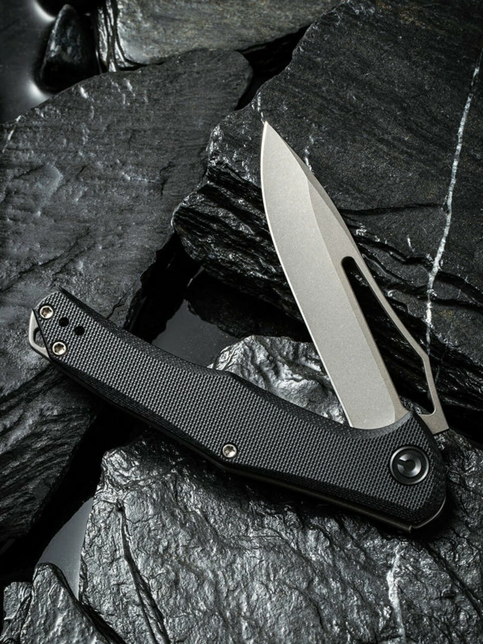 Cheap ✔️ CIVIVI Knives CIVIVI Fracture C2009E, 3.35" 8Cr14MoV Stonewashed Plain Blade, Black G-10 Handle 🧨 3 Cheap ✔️ CIVIVI Knives CIVIVI Fracture C2009E, 3.35" 8Cr14MoV Stonewashed Plain Blade, Black G-10 Handle 🧨 - Image 3