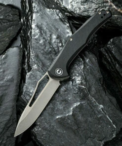 Cheap ✔️ CIVIVI Knives CIVIVI Fracture C2009E, 3.35" 8Cr14MoV Stonewashed Plain Blade, Black G-10 Handle 🧨