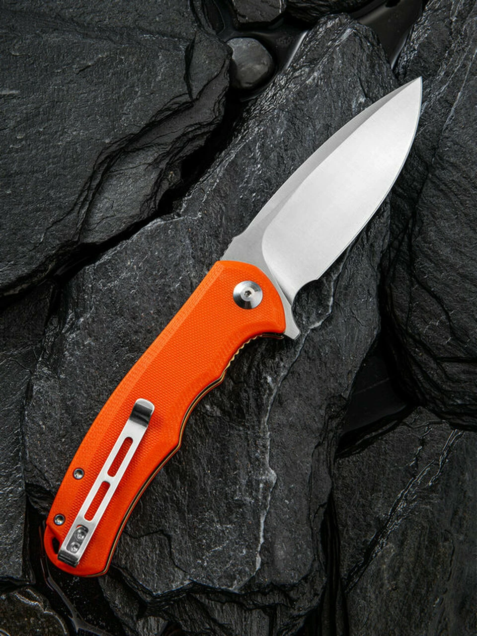Budget ๐ CIVIVI Knives CIVIVI Praxis C803D, 3.75โ 9Cr18MoV Satin Drop Point Plain Blade, Orange G-10 Handles ๐งจ 2 Budget ๐ CIVIVI Knives CIVIVI Praxis C803D, 3.75โ 9Cr18MoV Satin Drop Point Plain Blade, Orange G-10 Handles ๐งจ - Image 2