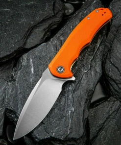Budget ๐ CIVIVI Knives CIVIVI Praxis C803D, 3.75โ 9Cr18MoV Satin Drop Point Plain Blade, Orange G-10 Handles ๐งจ