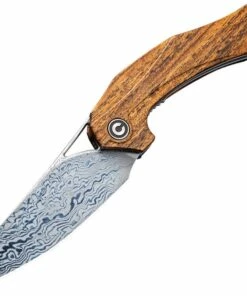 Best Pirce 🛒 CIVIVI Knives CIVIVI Plethiros C904DS-2, 3.5" Damascus Satin Plain Blade, Golden Sandalwood Handles 🧨
