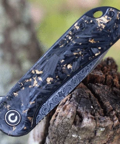 Best Sale ❤️ CIVIVI Knives CIVIVI Elementum - Contoured Carbon Fiber / Gold (2.96" Damascus) C907C-DS1 😍 -Automatic Knives shop CIVC907CDS1.1 25286.1630072327