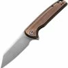 Outlet ❤️ CIVIVI Knives CIVIVI Brigand Linerlock Folder C909D, 3.46" 154CM Stainless Steel Stonewashed Plain Blade, Black Hand Rubbed Copper Handles 👏