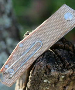 Best reviews of ❤️ GiantMouse ACE Clyde - Natural Micarta with Brass (3" Elmax SW) ⭐ -Automatic Knives shop CLYDE NAT MICARTA.5 35123.1638463850