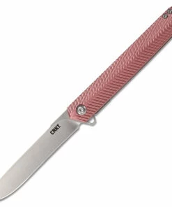 Deals ✔️ CRKT Stylus Spring Assisted Flipper K820BXP, 3.12" 12C27 Sandvik Satin Drop Point Blade, Maroon Aluminum Handle 🧨
