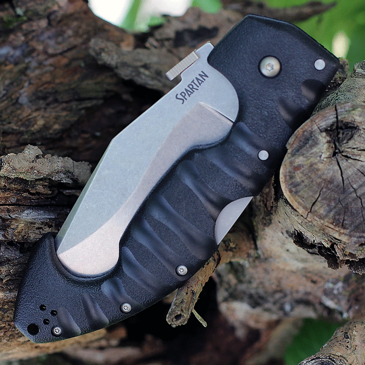 Best Sale ๐งจ Cold Steel Spartan 21ST, 4.50" AUS-10A Stonewashed Plain Blade, Black Griv-Ex Handles โ 3 Best Sale ๐งจ Cold Steel Spartan 21ST, 4.50" AUS-10A Stonewashed Plain Blade, Black Griv-Ex Handles โ - Image 3