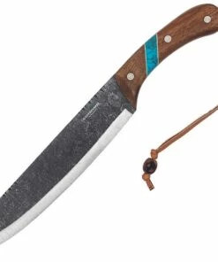 Coupon 🧨 Condor Blue River Machete CTK2827-10HC, 10.0" 1075 High Carbon Steel, Walnut and Reconstituted Turquoise Stone Handle 🔔