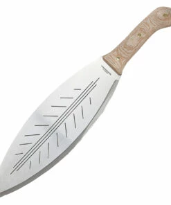 Coupon 🔔 Condor Big Leaf Machete CTK3932-13.5HC, 13.5" 1095 High Carbon Polished Machete, Brown Micarta Handle, Brown Leather Sheath 🎁