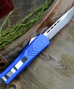 Best Sale ✔️ CobraTec Blue FS-X OTF Knife CTKLBLUFS-XLDS, 3.75" D2 Steel Drop Point Serrated Blade, Blue Aluminum Handle 🤩 -Automatic Knives shop CTKLBLUFS XLDS 93645.1583275166