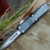 Cheapest 🌟 CobraTec Gray FS-X OTF Knife CTKLGRYFS-XLDAG2SS, 3.75" D2 Steel Dagger Double Serrated Blade, Gray Aluminum Handle 🎁