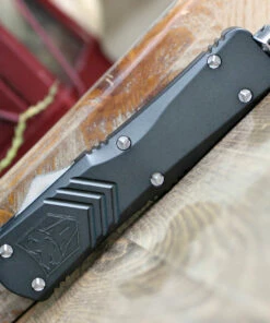 Coupon 🌟 CobraTec Gray FS-X OTF Knife CTKLGRYFS-XLDAG1SS, 3.75" D2 Steel Dagger Serrated Blade, Gray Aluminum Handle 😍 -Automatic Knives shop CTKLGRYFSX.1 69238.1583263975