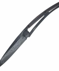Deals 🔔 Deejo Knives Deejo 37G Eleven Blade Tattoo, 3.74" Black Titanium Coated Z40C13 SS Blade, Ebony Handle 👍