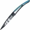 Best deal ❤️ Deejo Knives Deejo 37g Corsair DEE1GB159, 3.75" Z40C13 Black Titanium Plain Blade, Blue Beech Wood Handle ⌛