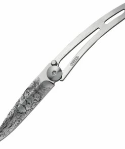 Budget 😍 Deejo Knives Deejo 15g Tattoo Lion DEE7AK001, 2" Z40C13 Plain Blade, Stainless Handle 🔔