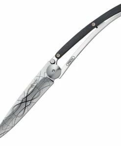 Deals ❤️ Deejo Knives Deejo 27G Infinity Blade Tattoo, 3" Z40C13 SS Blade, Ebony Handle 🔥