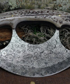 Buy 🔔 Damascus Blade Knife Ulu, DM-1111SG, 4.5" Damascus Steel Ulu Blade, Stag Bone Handle 🎁